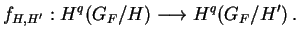 $\displaystyle
f_{H,H'} : H^q(G_F/H) \longrightarrow H^q(G_F/H') \,.
$