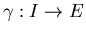 $\gamma : I
\rightarrow E$