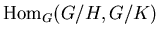 ${\rm Hom}_G(G/H, G/K)$