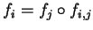 $ f_i = f_j \circ f_{i,j}$