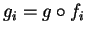 $ g_i = g \circ f_i$