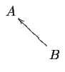 $\displaystyle \diagram A & \\ & B \ulto \enddiagram$