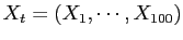 $X_t=(X_1,\cdots,X_{100})$