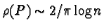 $\rho(P)\sim 2/\pi\log n$